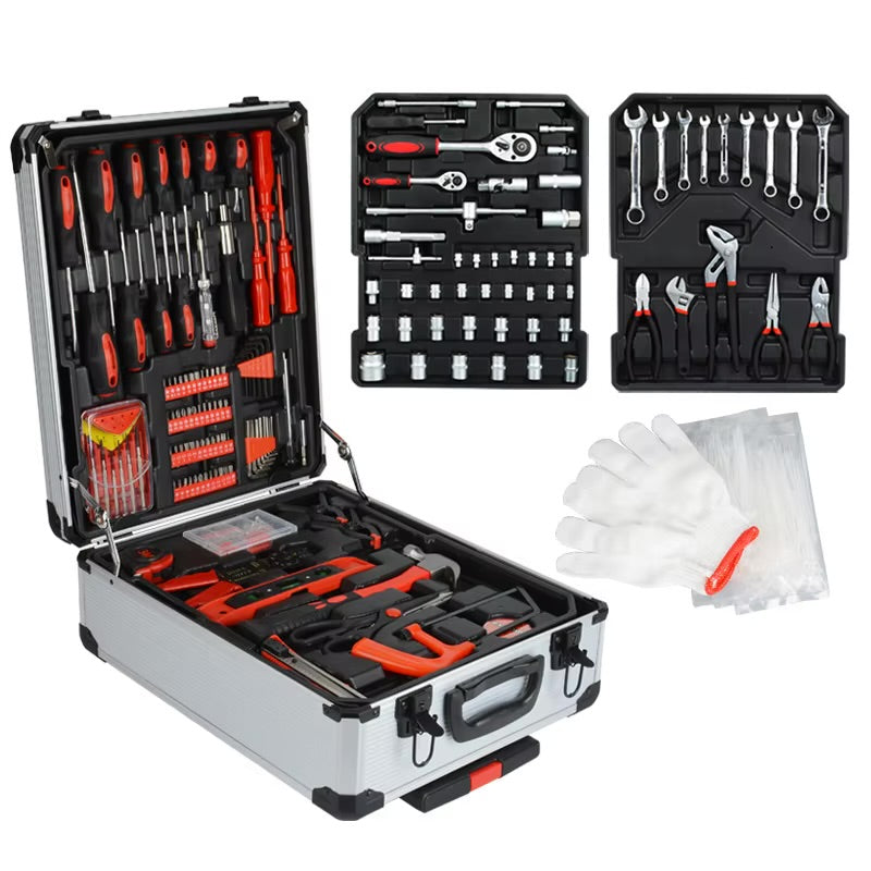 499-Piece Tool Set Mechanic Tool Set 187-Piece Tool Box Ratchet Open End Wrench Hardware With Trolley