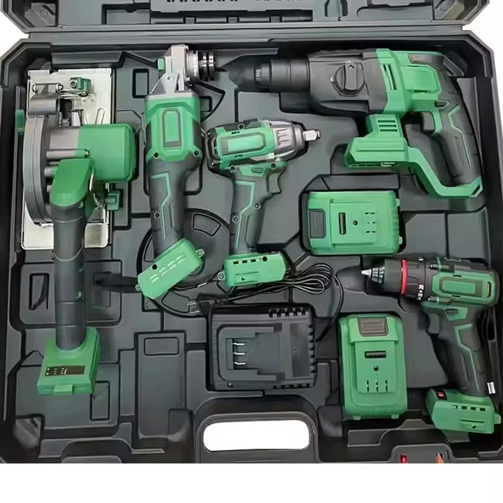 21V Cordless Lithium Battery Five-Piece Power Tool Set Maintenance Tool Sets Electric Drill Wrench